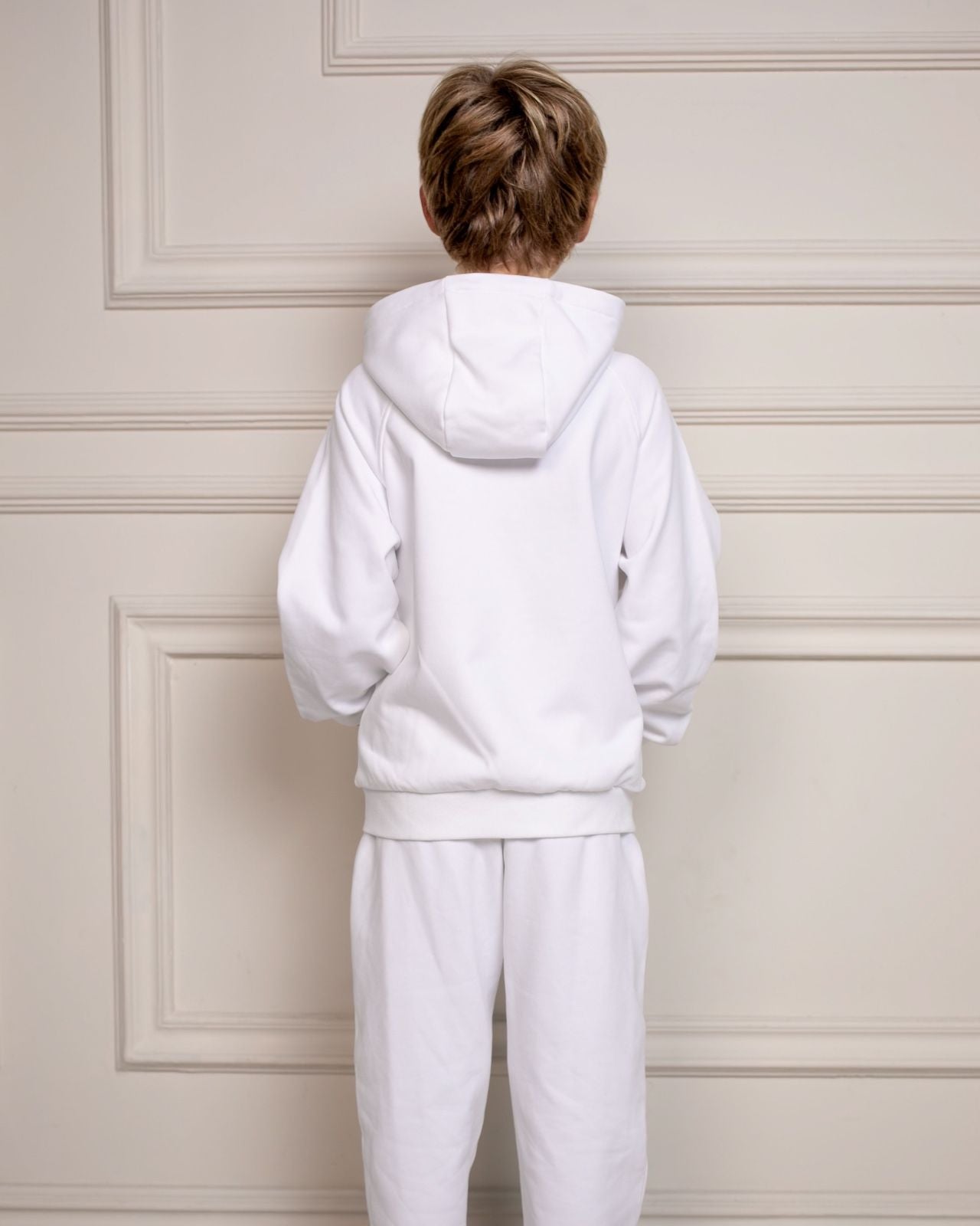 SaintsWeight™ 450 Junior Hoodie Porcelain White (Model 3) - Saints & Sports