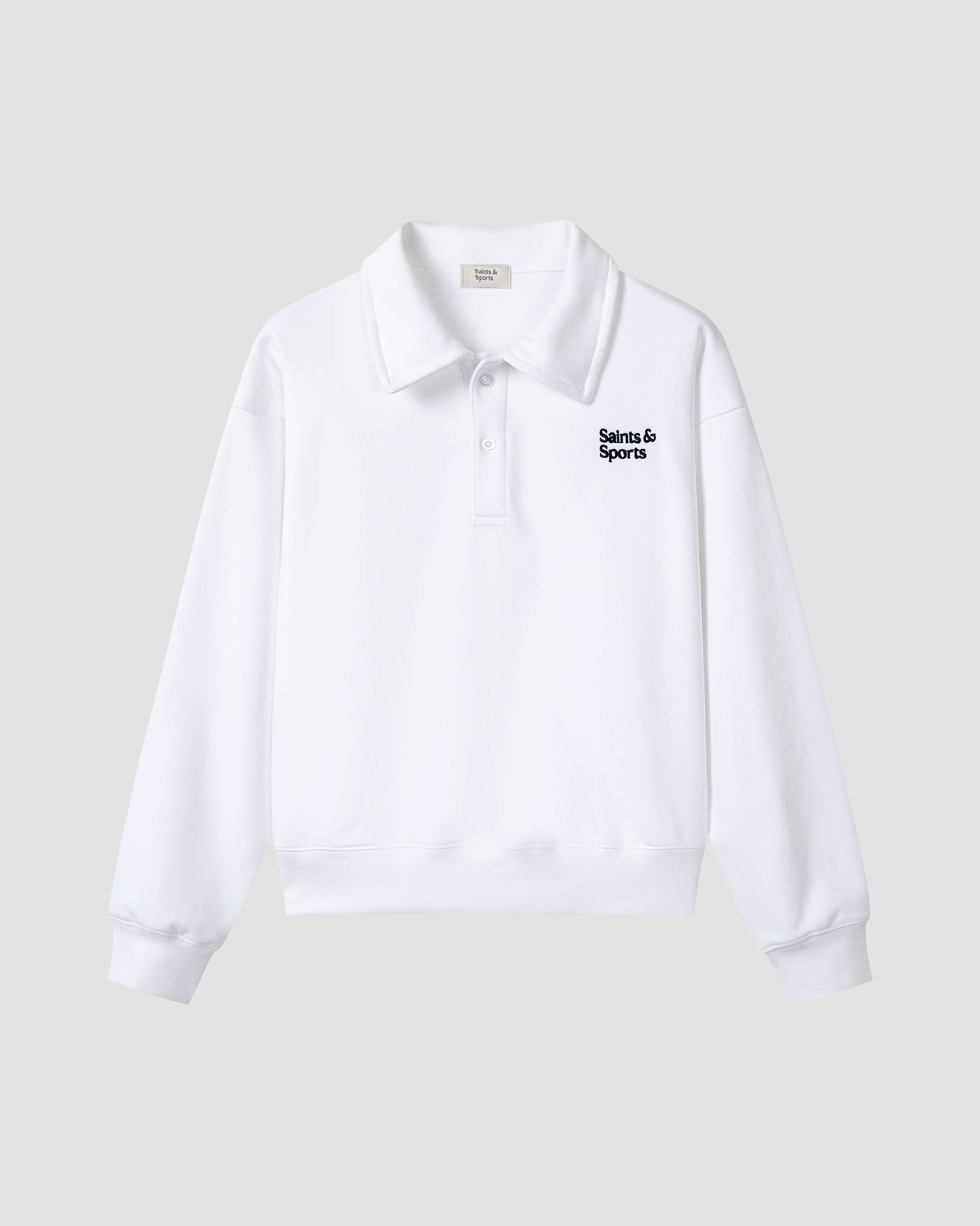 SaintsWeight™ 450 Serif Logo Polo - Porcelain White (Front) - Saints & Sports