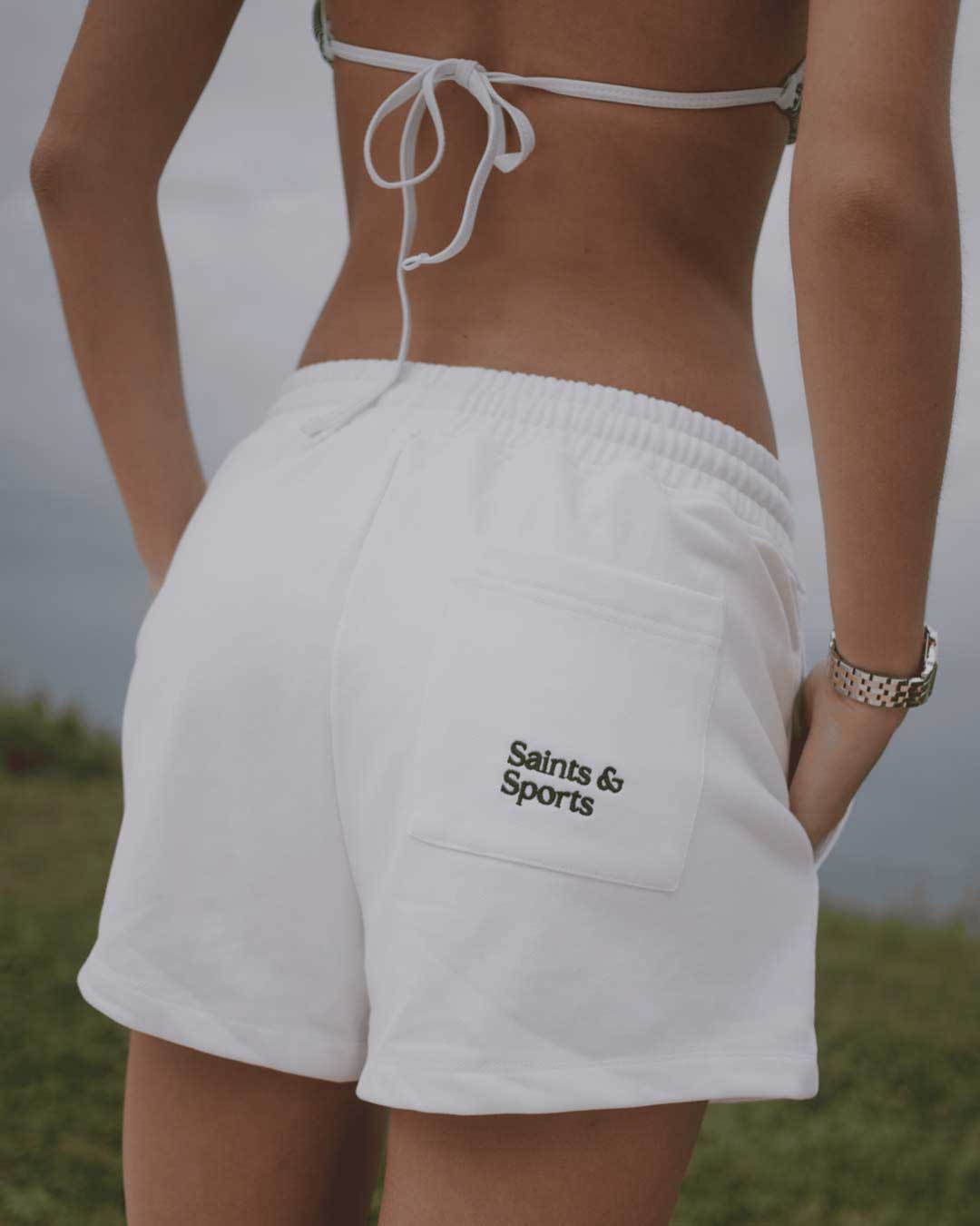 SaintsWeight™ 450 Lounge Shorts White (Model) - Saints & Sports