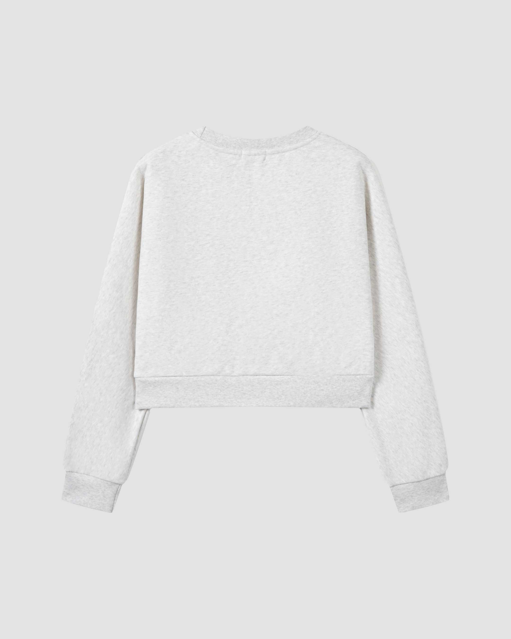 Saintsweight 450 Cropped Sweater Heather Grey (Product) Back - Saints & Sports