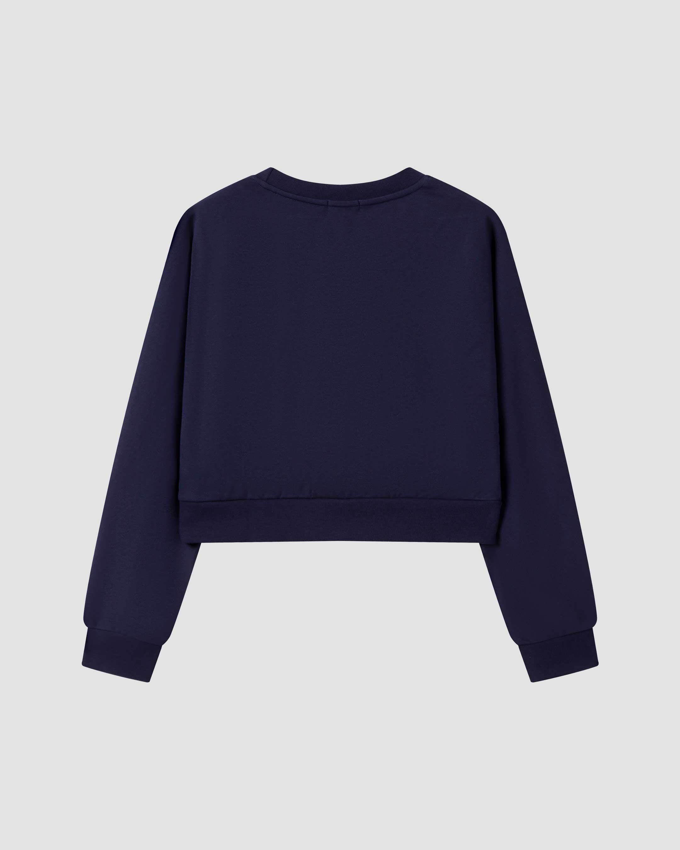 Saintsweight 450 Cropped Sweater Navy Blue (Product) Back - Saints & Sports