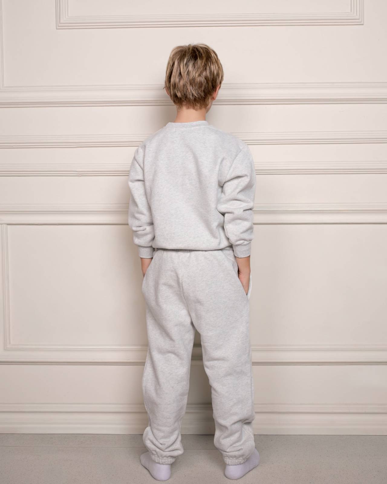 SaintsWeight™ 450 Junior Classic Sweatpants Heather Grey (Model 3) - Saints & Sports