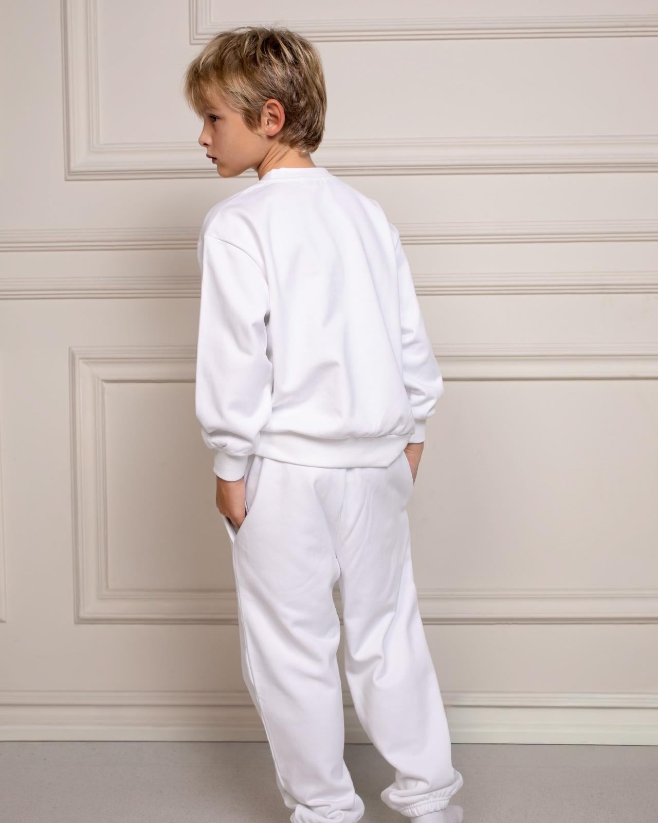 SaintsWeight™ 450 Junior Classic Sweatpants Porcelain White (Model 3) - Saints & Sports