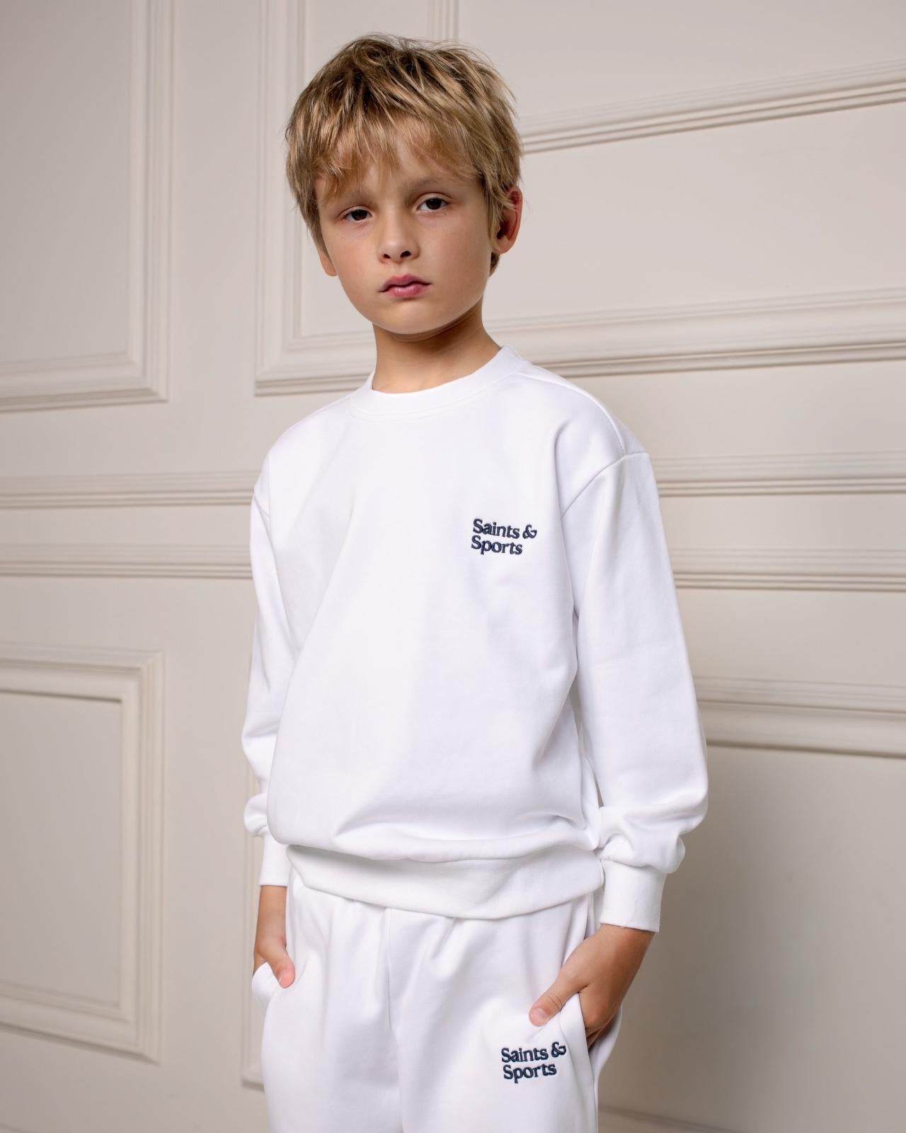 SaintsWeight™ 450 Junior Classic Sweatshirt Porcelain White (Model 1) - Saints & Sports
