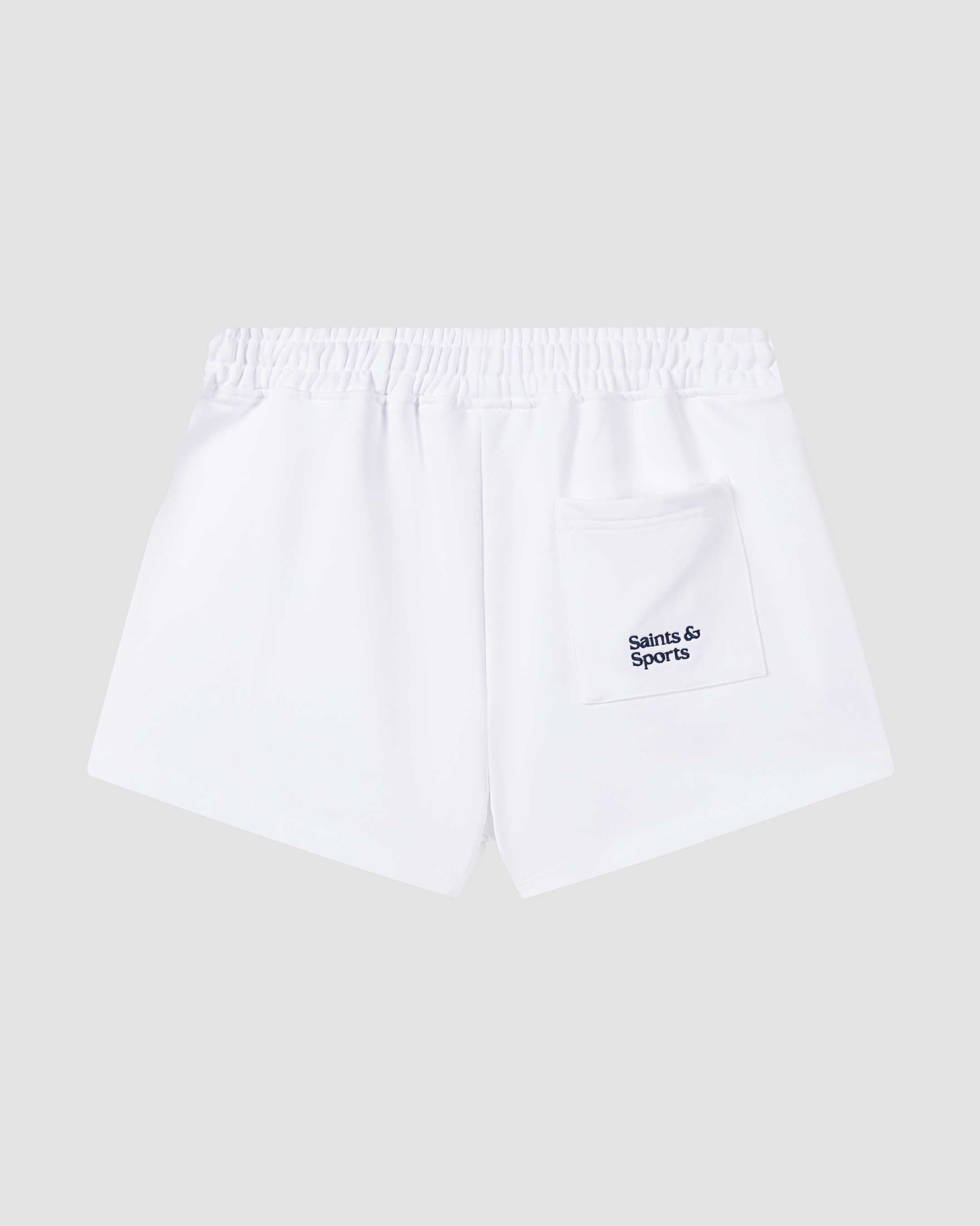 SaintsWeight™ 450 Lounge Shorts White (Product) Front - Saints & Sports