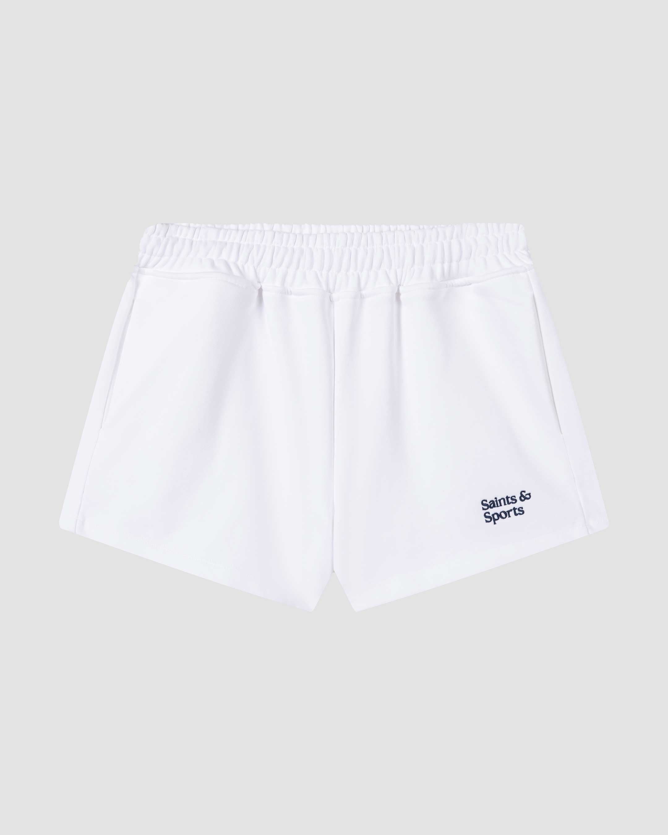 SaintsWeight™ 450 Lounge Shorts White (Product) Front - Saints & Sports